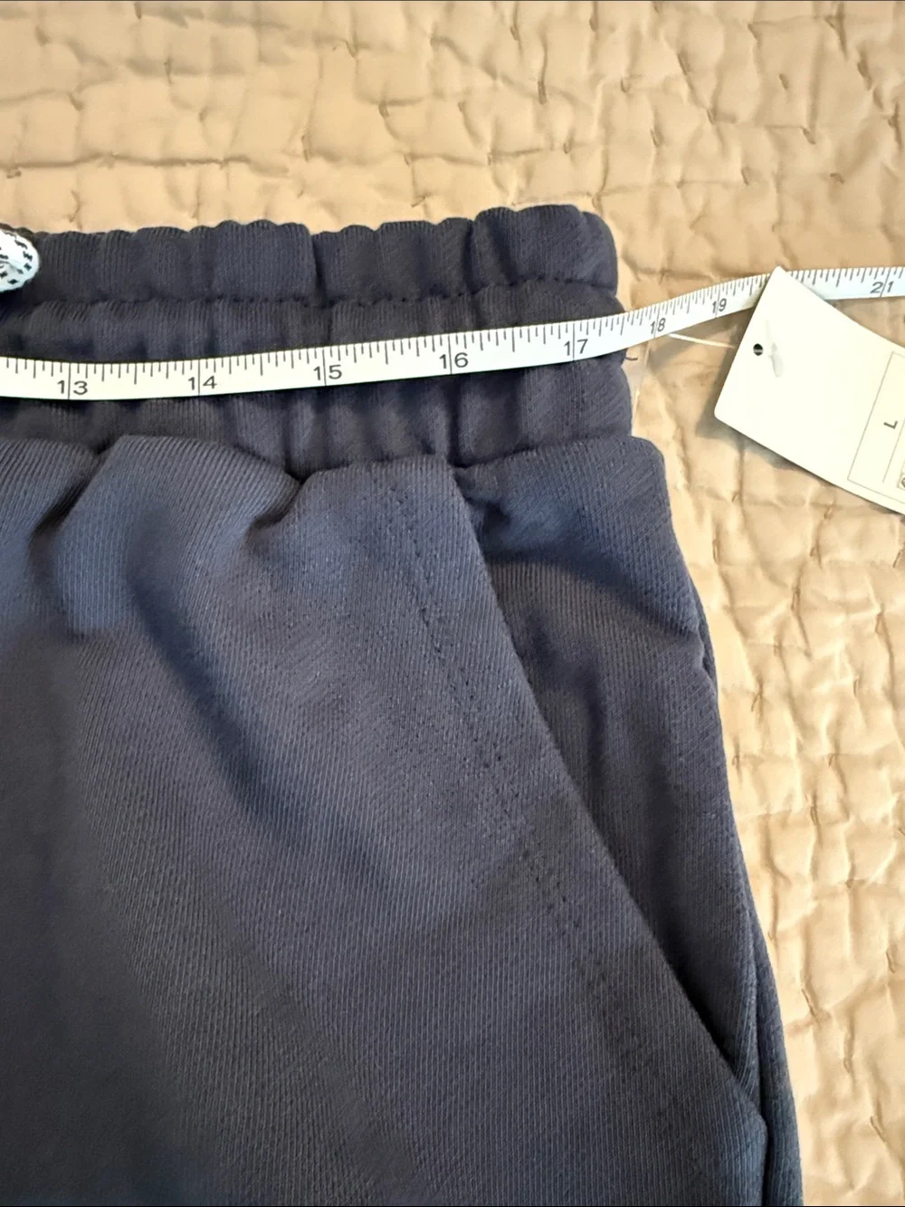 Parke Navy Elastic Waist Drawstring Athletic Shorts